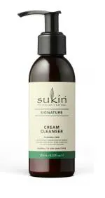 Sukin Australian Natural Signature Cream Face Cleanser with Pump | Gentle Daily Facial Cleanser for Sensitive Skin | Hydrating & Moisturizing | Natural Skincare | Organic Australian Skincare Routine | 125Ml