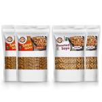Eat Soya Healthy Roasted Soybean Masala And Roasted Soyabean Namkeen And Snacks Tasty, Delicious l Keto Snacks l Healthy Snacks l 200g Combo - Pack of 4