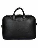 Hard Craft Black Leather Messenger Bag 15.6 inch