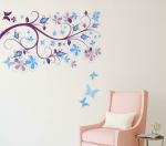 Lanstick Vinyl Multicolor Beautiful Modern Art With Butterflies For Living Room Self Adhesive Wall Sticker 30 inch