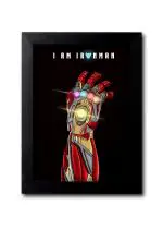 Blue Nexus Iron Man Gauntlet Avngers Endgame Wall Poster with Wall Frame Room Art Painting Collection A4 size 10x13