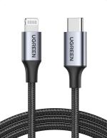 UGREEN USB Type C To Lightning Nylon Braided Fast Charging Cable for Tablet, Personal Computer, Laptop, Smartphone (3.3 ft)