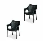 Supreme Furniture Cambridge Black Plastic Chairs - Pack of 2