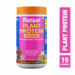 Fast&Up Plant Protein Women For Hormonal Balance, Daily Health & Weight Management Plant-Based Protein (450 g, Chocolate)