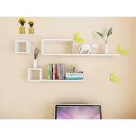 Belief Wood White Engineered Wood Wall Mount Rectangular Wall Shelf (Set Of 6)