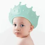 OXILY Baby Shower Cap Shield, Shower Cap for Kids, Visor Hat for Eye and Ear Protection for 0-9 Years Old Children, Cute Crown Shape Makes the Baby Bath More Fun