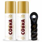 ST-JOHN Oud Perfume Deodorant Spray 150ml Each and Cobra Eau De Perfume 15ml (Pack of 2)