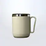 DeoDap Ganesh Premium Stainless Steel Coffee Mug with heat resistant mug lid. Approx 400Ml mug.