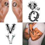 Ordershock Waterproof QV Name Letter Temporary Body Tattoo (Pack of 2)
