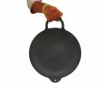 MYNAKSHA Iron Dosa Tawa 14 inch with Handle Black