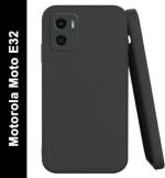 XOVO Back Cover for Moto E32 (Black, Silicon, Pack of 1)