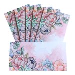 Alvika - Pack of 40 Elegant Pink Floral Shagun Envelopes - 18.5cm x 9.0cm Perfect for Weddings, Birthdays, and Special Occasions