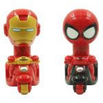 Humaira Avengers Ironman Spiderman Pressure Ride Press and Go Friction Scooter Toy (Pack of 2)