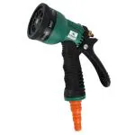 Utkarsh Garden Hose Nozzle Spray Gun with 8 Patterns | High Pressure Nozzles for Gardening, Cleaning, Lawn, Yard, Rugs, Car/Bike, Floor, Walkway & Pets | Anti-Slip Design Ergonomic Grip Nozzle Spray with Leak Proof 2 Pcs Metal Clamps|Green