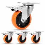 RONTENO Carbon Steel 4 Pack Caster Wheel Of 3