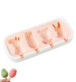 TLISMI Cute Cartoon Animal Theme Silicone Ice Cream Molds with 6 Reusable Sticks, BPA Free Non-Stick Ice Lolly Kulfi Moulds, Cute Shapes DIY Popsicle Ice Cream Pop Maker for Kids & Adults, Multicolor