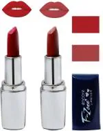 OUR BEAUTY Multicolor Creamy Matte Moisturising Lipstick Ks82, 9 G (Set Of 2)