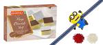 Feastive Celebrations Bikanervala Khoya Chocolate Burfi With Kids Rakhi, Roli And Chawal (Set Of 4)
