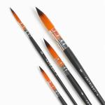 ArtRight Mop Brush for Painting - Synthetic Artists' Watercolor Paintbrushes Set of 4 (0, 2, 4, 8) with Brush Holder, Handmade Cruelty-Free Paint Brush Set for Acrylic Painting