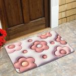 Dakshya Industries 3D Printed Rectangle Non-Slip Colorful Rubber Door Mats WaterProof Bathmat Heavy Duty Anti slip Mat For Entry Areas Home/ Kitchen/Office/ Floor (60x40 CM ) Pink