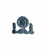 Zoltamulata Marble Handicraft Sun Temple Wheels or Konark Chakra Gift Synthetic Black Showpiece 5 inch (27 x 15 x 6 cm)