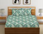 Country Home Multicolour Printed Cotton Double Bedsheet with 2 Pillow Covers 240 cm x 220 cm