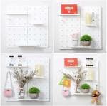 Empresa Industries White Plastic Peg Board Organizer Display Pegboard For Shelving Birch Wall Organizer - Pack Of 2