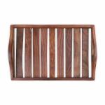 e kysa Wooden Serving Trays with Handles, 12*8 inches, Rectangular, Brown
