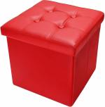 GTC Portable & Foldable Storage Stool for Living Room 732 (38x38x38cm, Red)