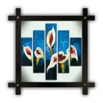 PnF Wood Cross Frame Hand-Crafted With Photo Of Flower-14681, 10 X 14 Inch
