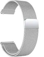 Black Lovies Silver Metal Smart Watch Strap For Fosil Sport, Gen 5 Q Founder 20