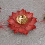 CraftVatika Lotus Diya Pooja Oil Lamp - Diwali Home Decoration - Home Temple Puja Articles Decor