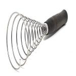 SNOWPEARL Stainless Steel Egg Beater, Wire Spiral Whisk with Wooden Handle, 8 Inch for Blending, Whisking, Beating and Stirring