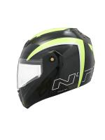 TVS Racing Ntorq Full Face, Flip Up Helmet with ABS Shell, ISI Certified, Scratch and UV Resistant Visor, Neon-Black - XL