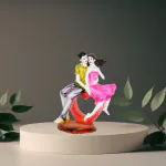 Miss Peach Romantic Valentine Love Couple Statue Showpiece Gift - Romantic Gift Pack (MPheartcouplewhite) , Diwali Gift, Best Gift for Diwali Decor, Diwali Decoration