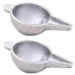 PGD Traditional Aluminum Feeder Spoon for New Born Baby (Pack of 2)