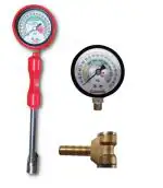 Pride Air Pressure Rod Gauge(200 PSI) Dual Head Chuck Valve Tool With Free 1 Pcs Meter 200 PSI with Tire Air Chuck Double Mouth Inflator + Twin Tire Connector