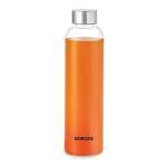 Borosil Crysto Borosilicate Glass Water Bottle, Stainless Steel Lid, Narrow Mouth For Fridge And Office (Transparent, 550 ml)