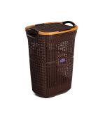 Gilton Durable Brown Plastic Laundry Basket with Lid