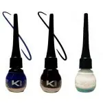 KINDED Midnight Black, Royal Blue and White Pearl Waterproof Smudgeproof Longlasting Liquid Eye Liner, 5 ml - Pack of 3