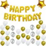 FANEX Solid Happy Birthday Foil Balloon Combo (Pack of 65)