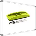 SRIRATNA Non Magnetic 1.5x2 ft Whiteboard,One Side White board Marker & One Side Green Chalkboard Whiteboards and Duster Combos (White, Green)