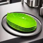 Inpro Stylish Leaf Shape Melamine Serving Platter set of 4 in Green Color
