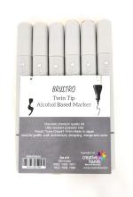 Brustro Beige Twin Tip Alcohol Based Marker Set Of 6