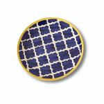 LUPAAVA Ceramic Dark Blue & Yellow Dinner Plate 10.5 inch Set of 2 Plates