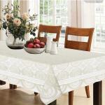 Kuber Industries Dining Table Cover 6 Seater|Table Cloth|Table Cover for Home, Restaurant|Cotton Dining Table Cover for 6 Seater (Cream)