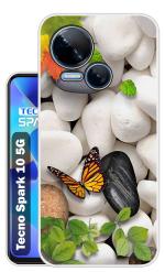 Snazzy Multicolor Silicon Shock Proof Back Cover for Tecno Spark 10 5G