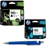 HP 901XL Black & 901 Colour Original Ink Cartridge (Set of 2) With ITGLOBAL 3in1 Multi-Function Pen