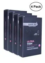 GOOD JOY Bubble gum Condoms for Men - 10 Count (Pack of 4) Ultra Thin Premium Condoms.