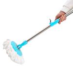 LivingBasics Mop Stick for Floor Cleaning with Microfiber Refill Telescopic Handle Disc